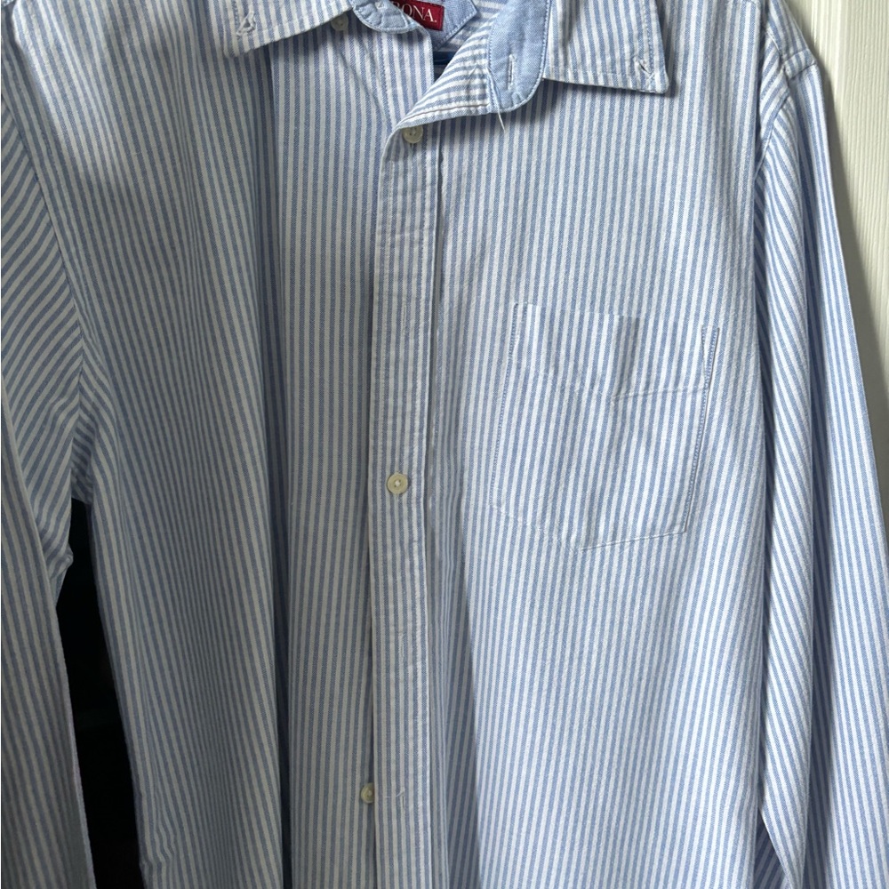 Merona Blue Striped Men's medium long sleeve Shirt